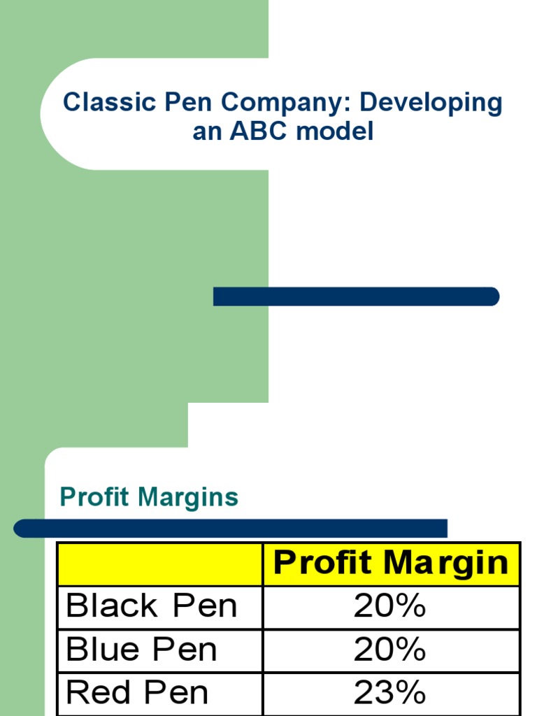 Classic Pen Company Developing An ABC Model PDF Expense Sales