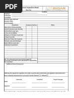 Post Concrete Placement Inspection Sheet: Yes/Good No/Poor