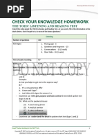 Check Your Knowledge Homework: The Toeic Listening and Reading Test