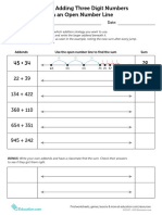 Add Three Digit Numbers On Number Line Practice