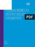 Preparing Msmes For Effective Disaster Management: April 2016