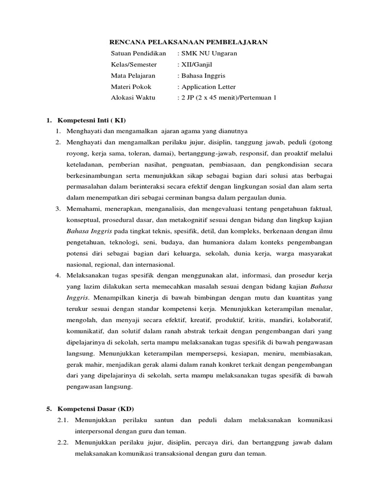 RPP Application Letter | PDF