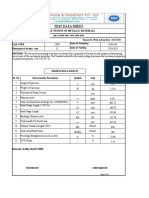 Test Data Sheet: Date of Sampling Date of Testing