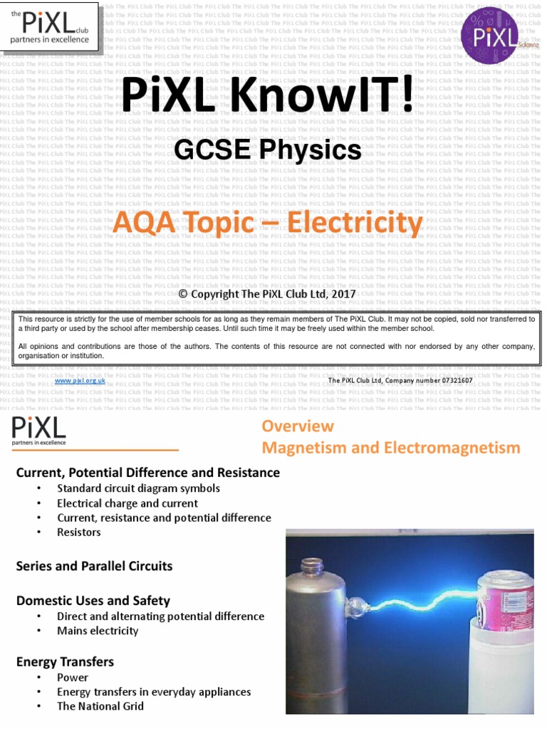 AQA Physics Electricity KnowIT GCSE PDF Series And Parallel