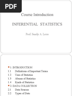 Course Introduction Inferential Statistics Prof. Sandy A. Lerio