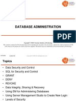 Database Administration: (Lesson 9)