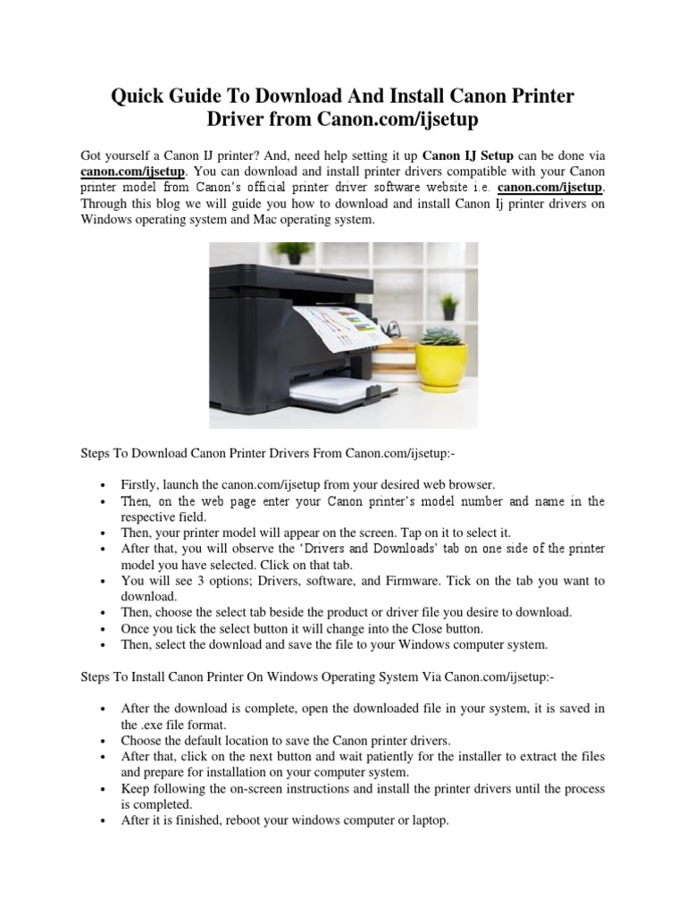 Canon Printer Driver Installation Guide | PDF | Operating System ...