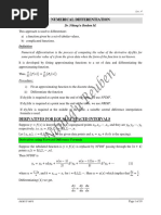 SMA 3261 - Lecture 4 - Numerical - Differentiation