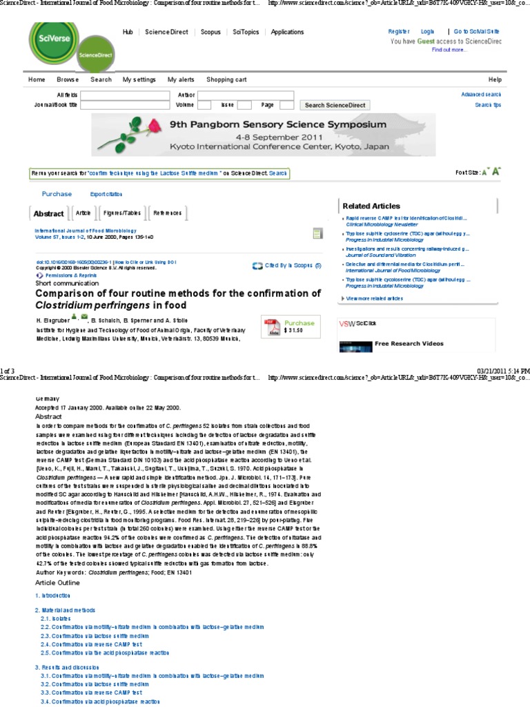 Comparison of Four Routine Methods For The Confirmation of Clostridium ...