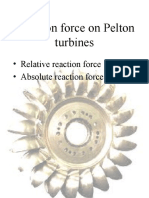 Reaction Force in Pelton Turbines