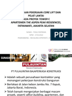 Pelaksanaan Pekerjaan Core Lift Dan Pelat Lantai Pada Proyek Tower C Apartemen The Aspen Peak Residences, Fatmawati, Jakarta Selatan