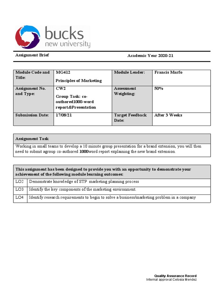 MG412 CW2 Brand Extension Report 1 PDF Brand Marketing