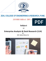 Enterprise Analysis & Desk Research (114) : Zcoer Mba-I Div.-A