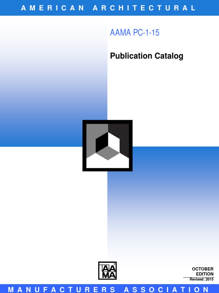 AAMA PC-1-15: Publication Catalog | PDF | Window | Specification ...