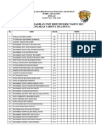 Senarai Kehadiran Unit Beruniform Tahun 2021 Pengakap Tahun 6 (Platun 1)