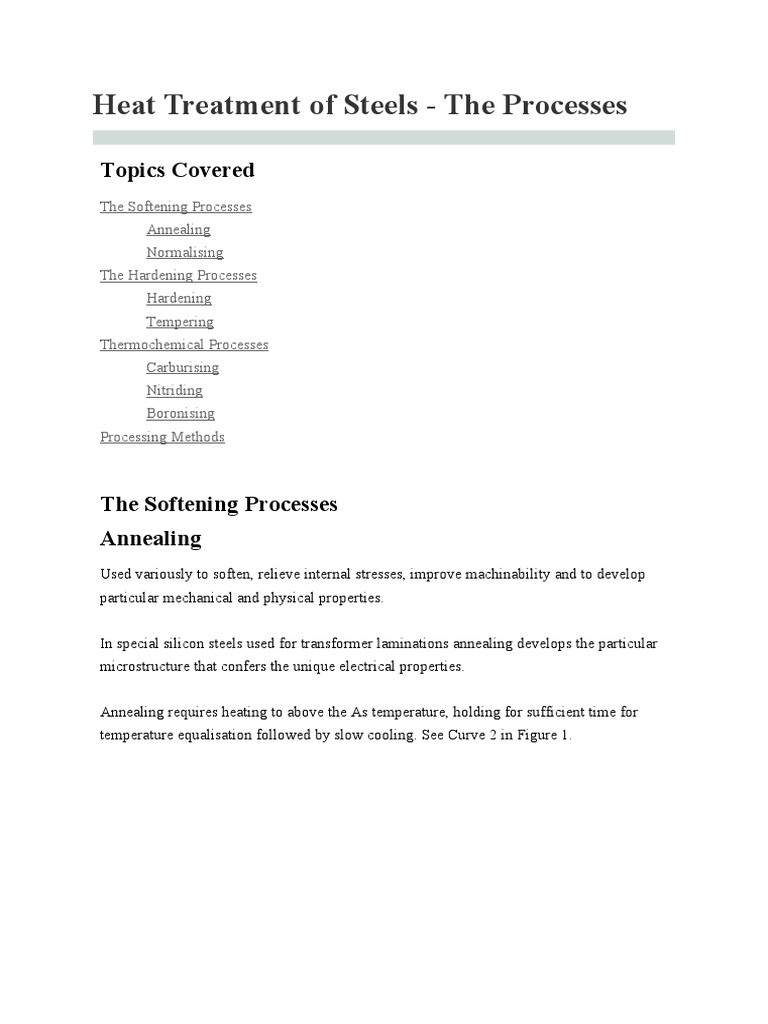 Heat Treatment of Steels | PDF | Heat Treating | Steel