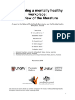 Developing A Mentally Healthy Workplace: A Review of The Literature