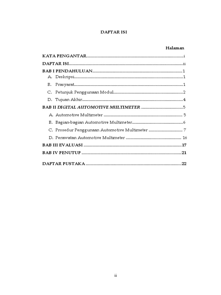Contoh Daftar Isi Modul Ajar | PDF