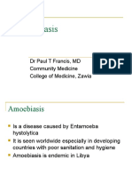 Amoebiasis: DR Paul T Francis, MD Community Medicine College of Medicine, Zawia