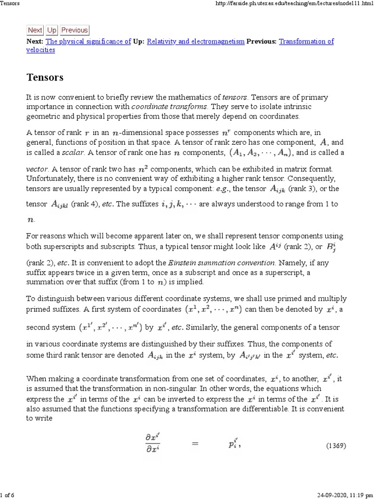 Covariant and Contravariant Tensors | PDF | Tensor | Euclidean Vector