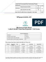 Mechanical Data Sheet 1-40-41 EA-001 Feed Gas Expander 1 Oil Cooler