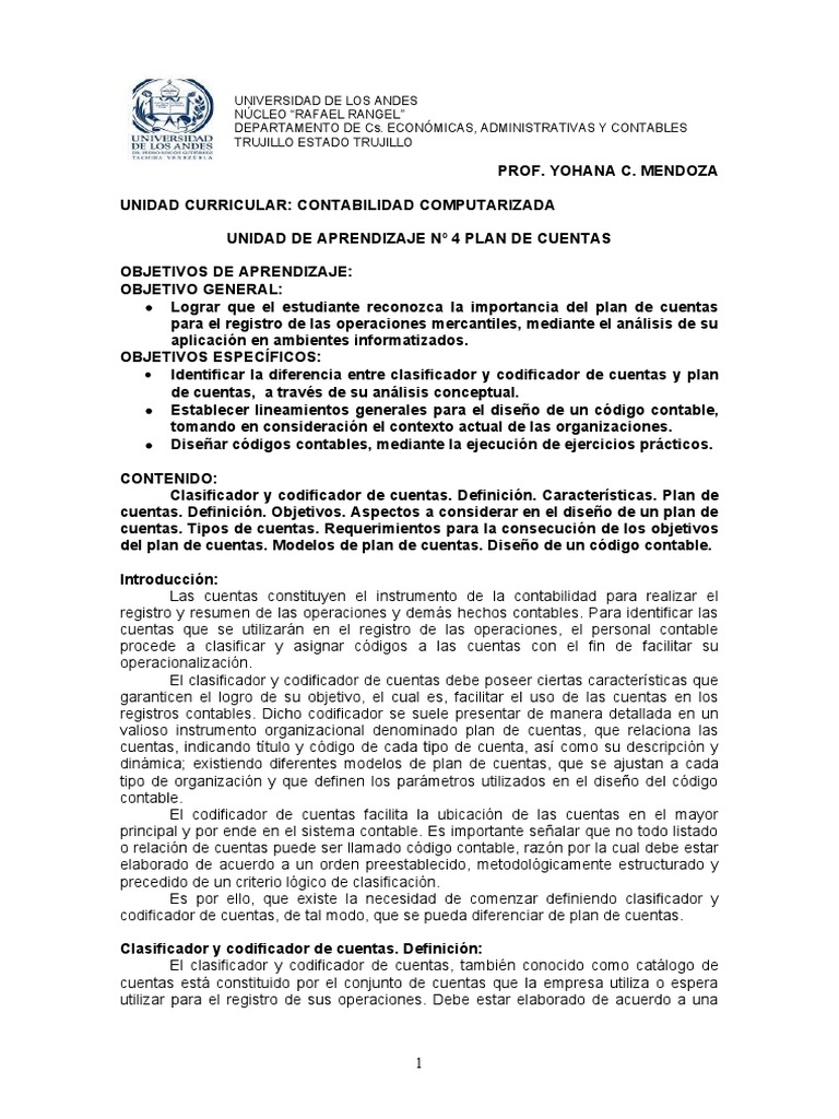 Codificación y Plan de Cuentas Contables | PDF | Contabilidad | Estado ...