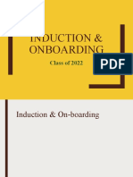 Induction & Onboarding: Class of 2022