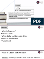 Course Code: HUM203 Course Title: Sociology Lecture / Week No: Crime and Deviance