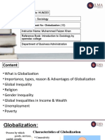 HUM203 Globalization Lecture: Inequality, Gender, Income, Religion, and Unemployment