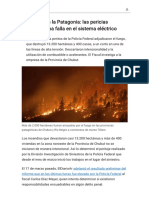 Incendios en La Patagonia - Las Pericias Apuntan A Una Falla en El Sistema Eléctrico - Modo de Lectura