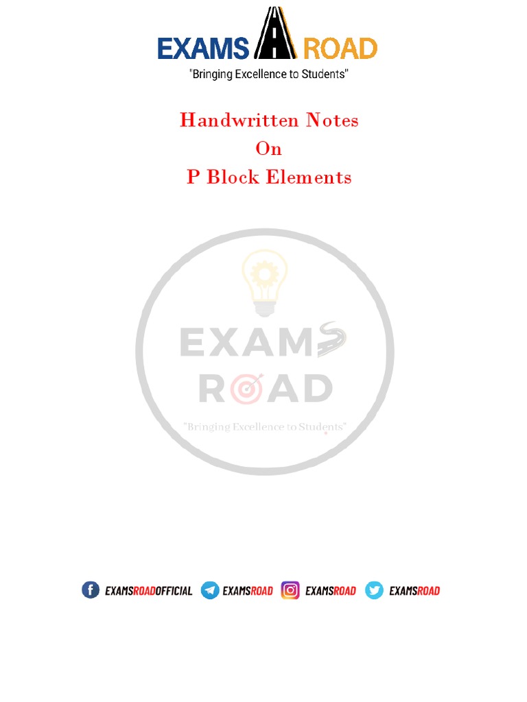P Block Elements Handwritten Notes | PDF