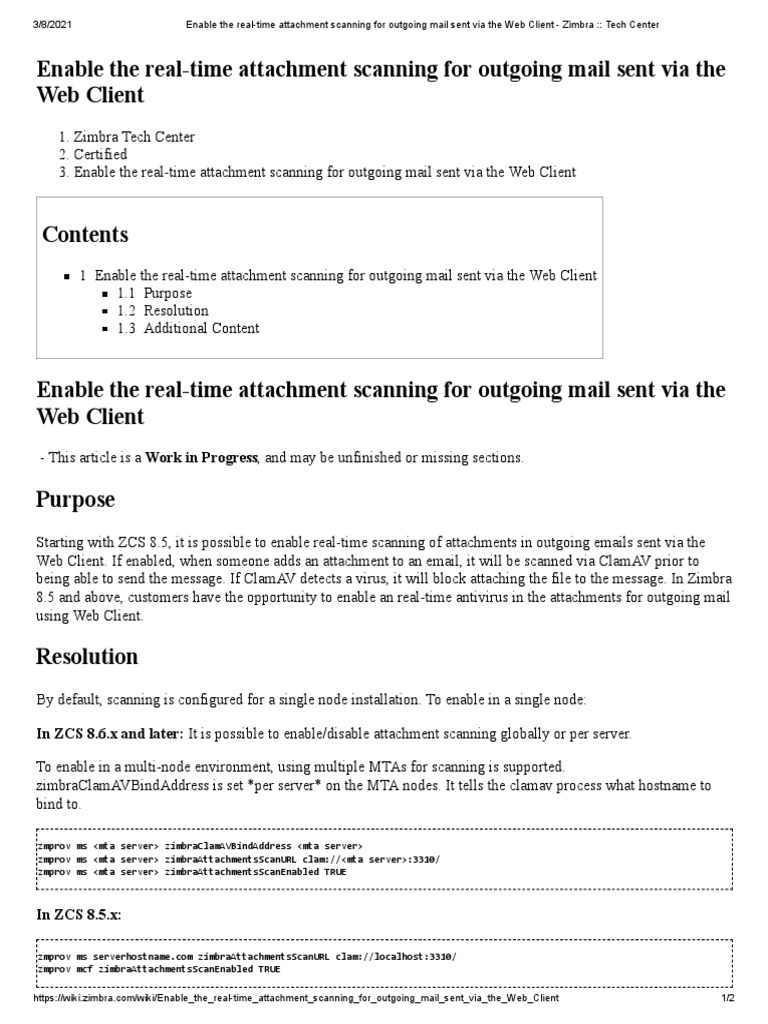 Enable The Real-Time Attachment Scanning For Outgoing Mail Sent Via The ...