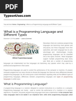 Types and Differences Between Programming Languages