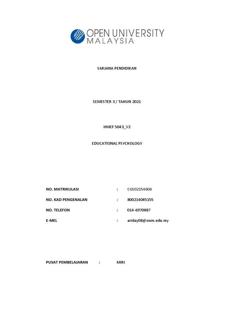 Assignment Hmef5043  PDF