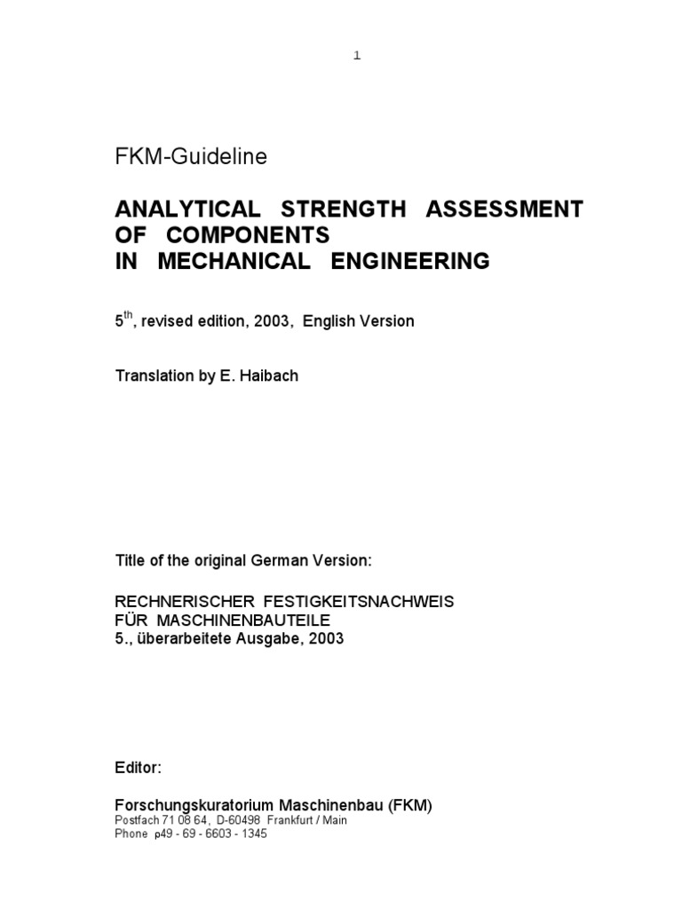 FKM Guidelines for Strength Assessment | PDF