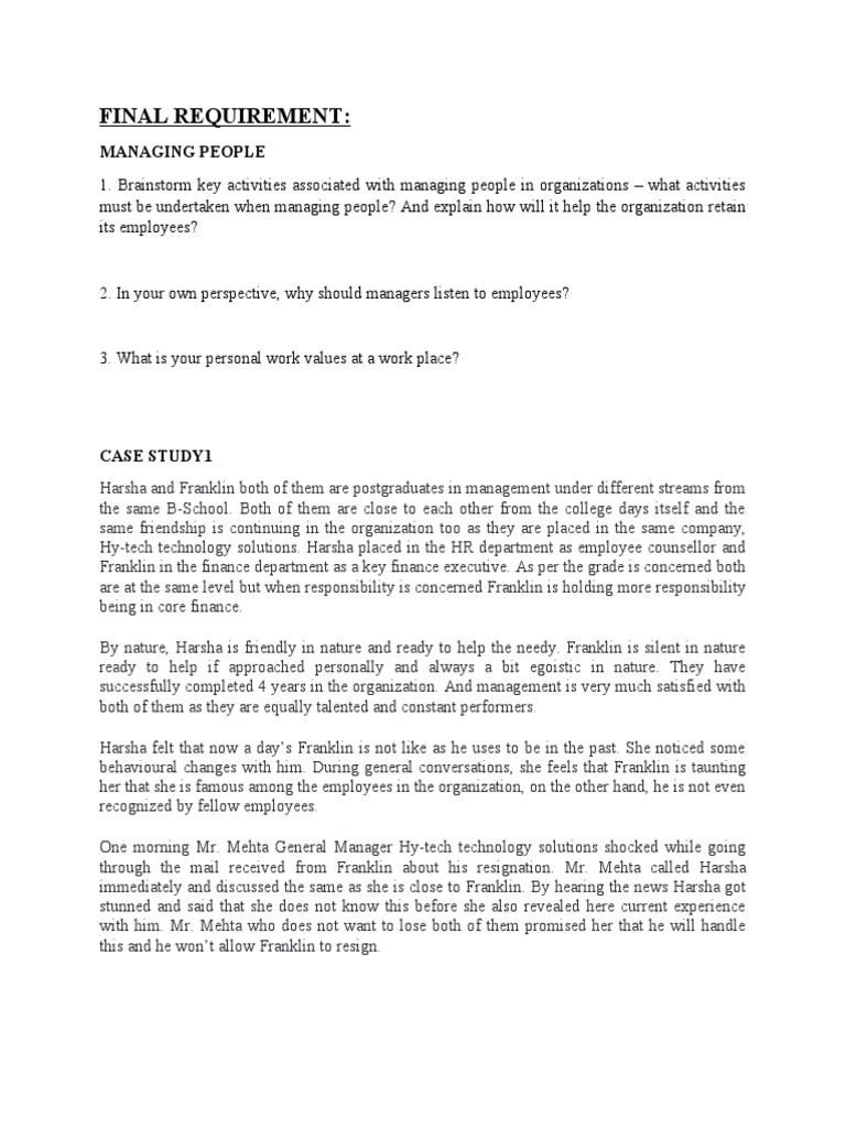 Personnel Management Final Requirement | PDF | Employment | Economies