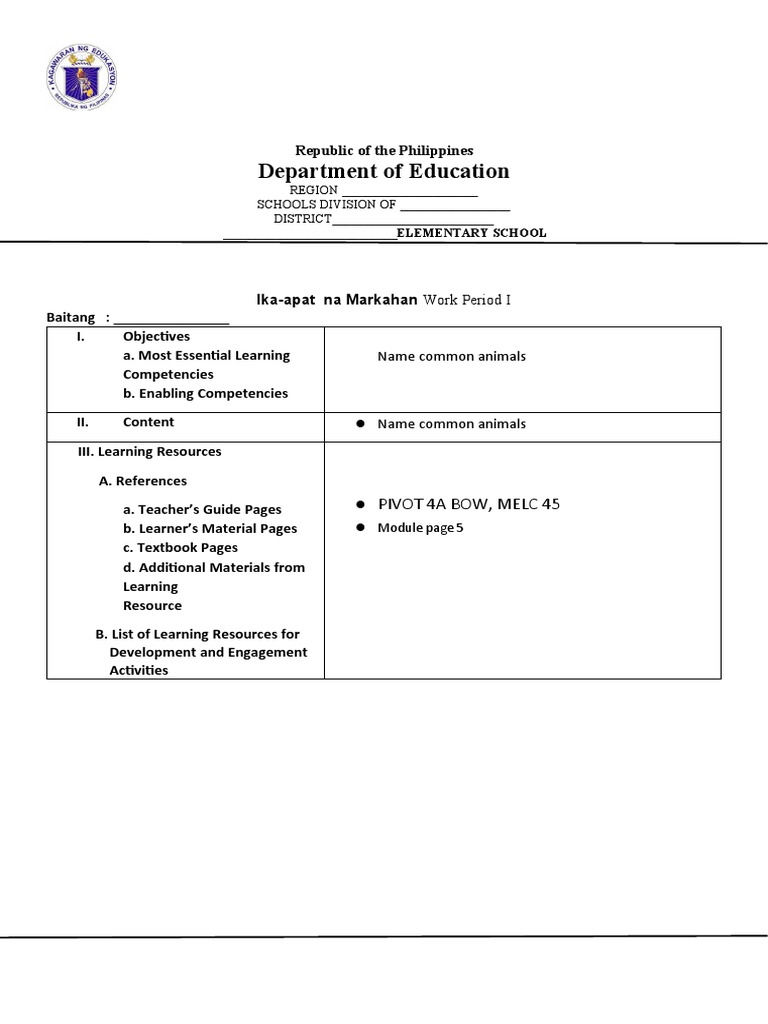 Q 4 WEEK 1 Common Animals | PDF