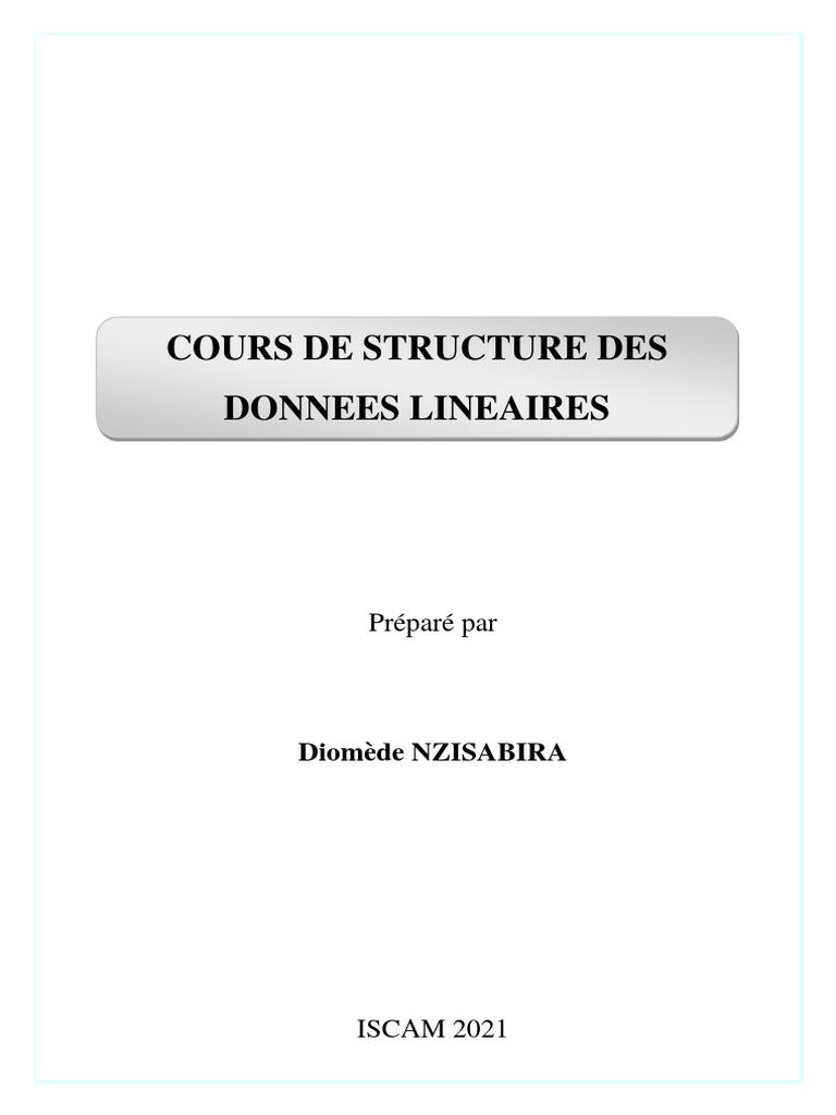 Structures de Données Linéaires en C | PDF | Pointeur (programmation ...
