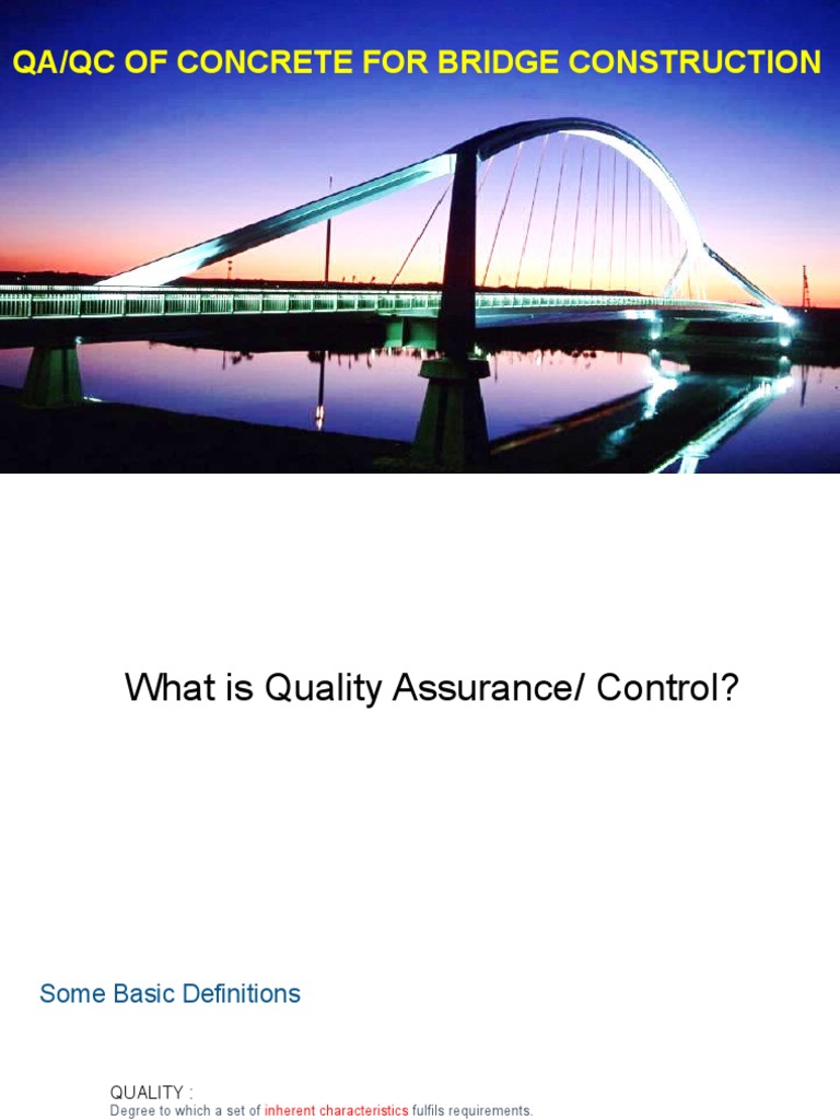 QA/QC of Concrete For Bridge Construction | PDF | Concrete | Quality ...