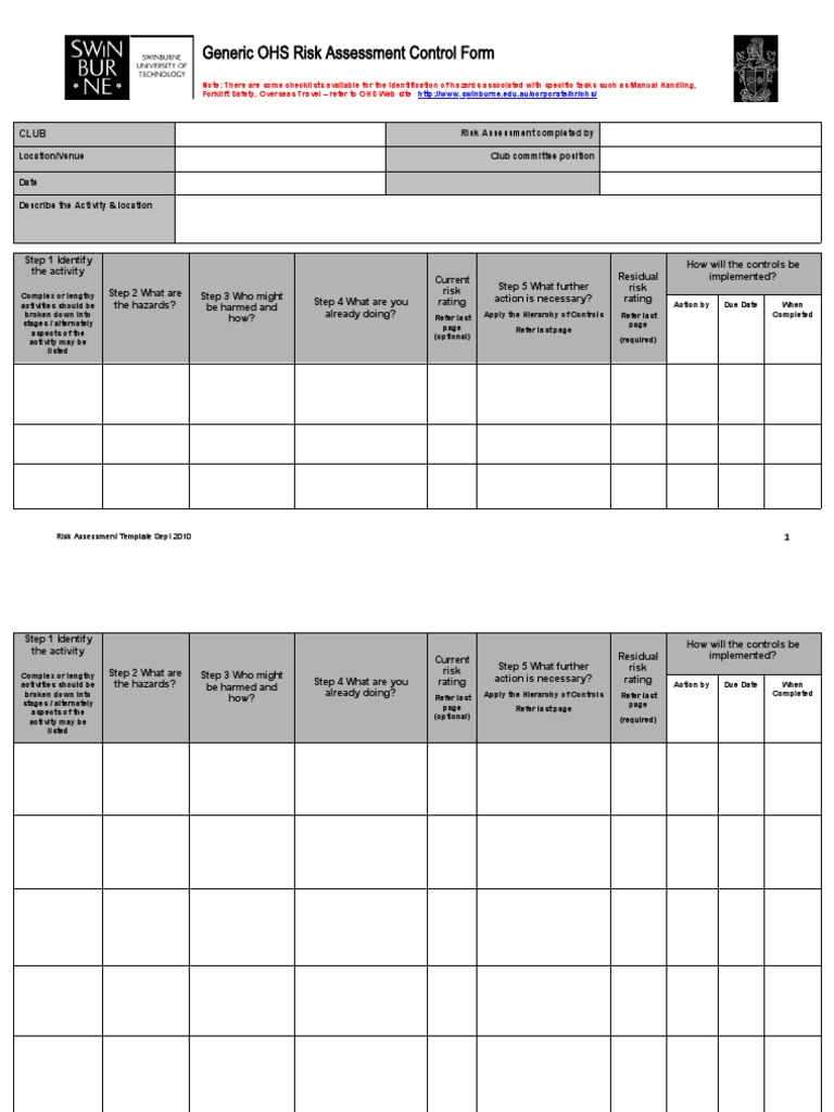 Event Risk Assessment Template | PDF | Risk | Risk Assessment
