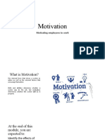 Motivation: Motivating Employees To Work