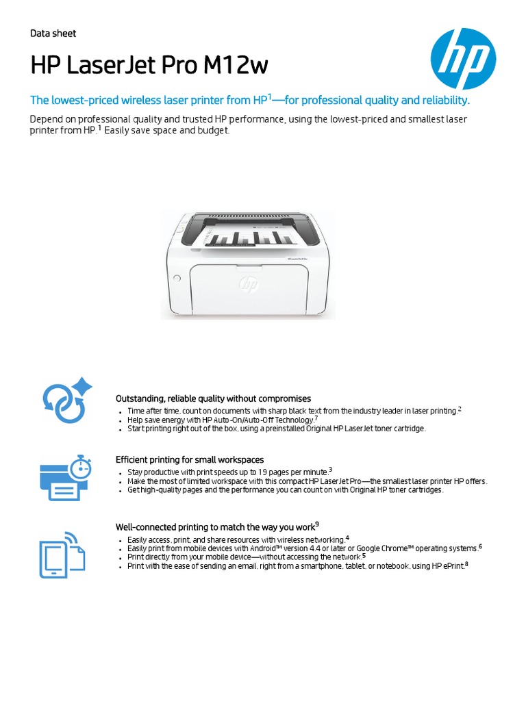 HP Laserjet Pro M12W The LowestPriced Wireless Laser Printer From HP