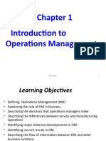 Introduction To Operations Management: April 2019