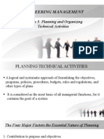 Engineering Management: Module 3: Planning and Organizing Technical Activities