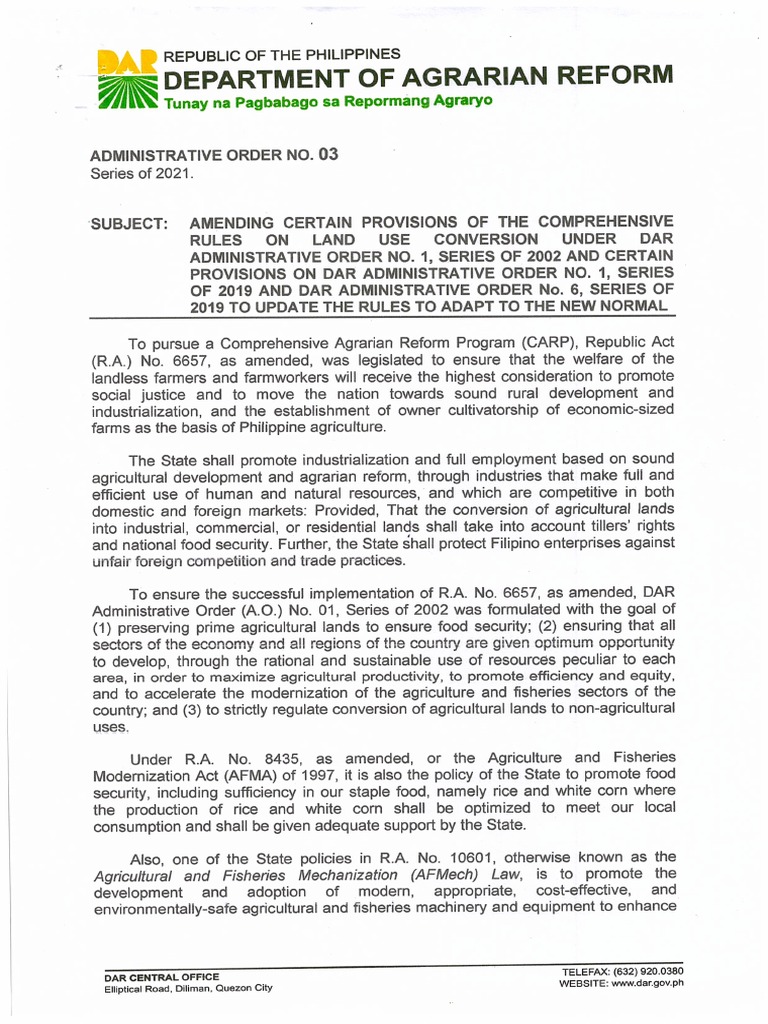 Land Use Conversion Amendment | PDF