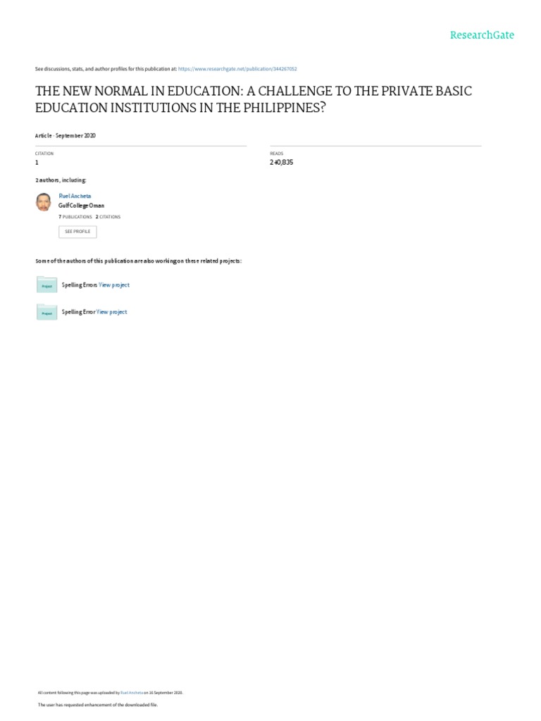 Challenges in Philippine Private Education | PDF | Educational ...