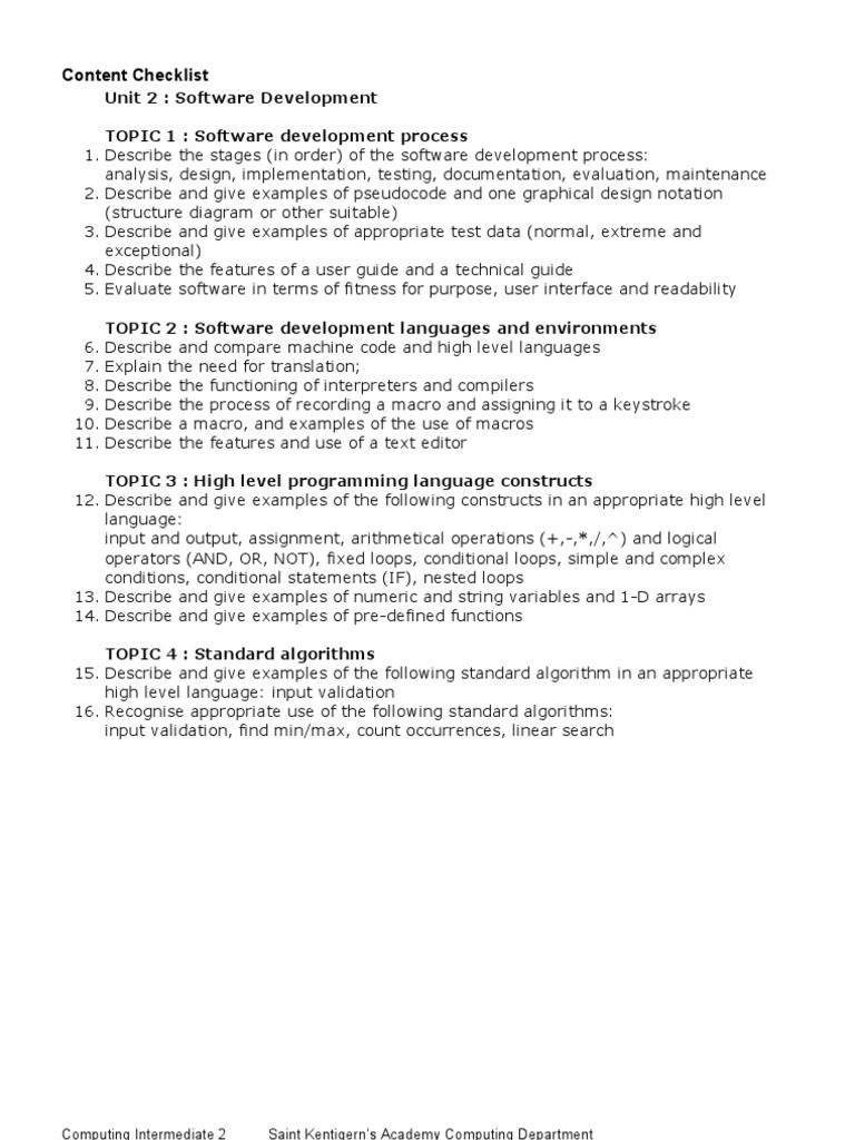 Software Development Process Checklist | PDF | Art