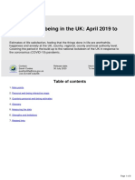 Personal well-being in the UK April 2019 to March 2020