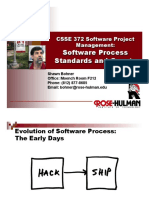 Software Process Standards and Guests: CSSE 372 Software Project Management