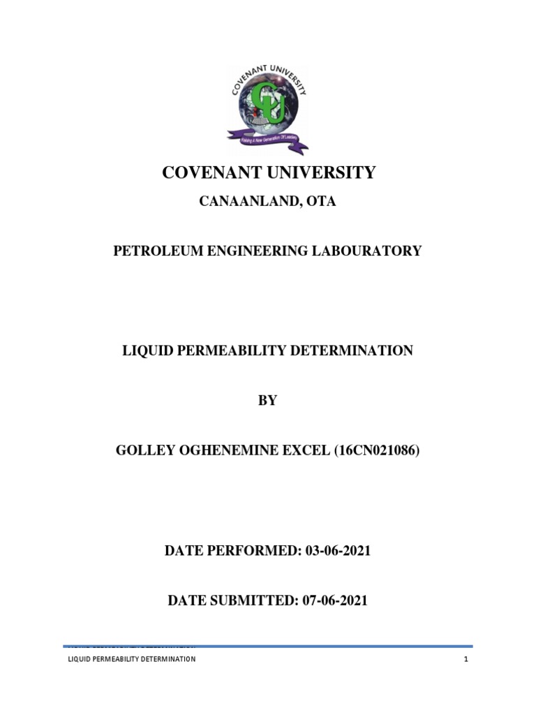 Practical 1 Liquid Permeability Pdf Permeability Earth Sciences Porosity